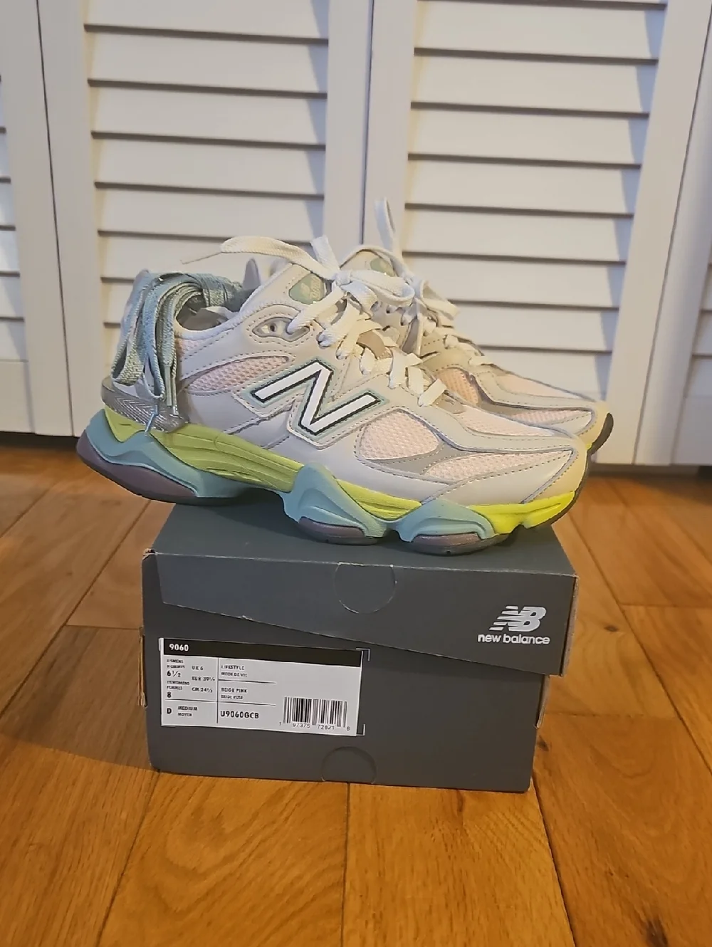 New Balance Sneakers with Pastel Pink and Mint Accents